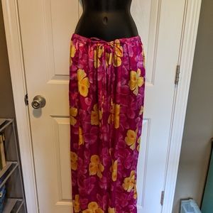 Floral silk pajama pants 2X